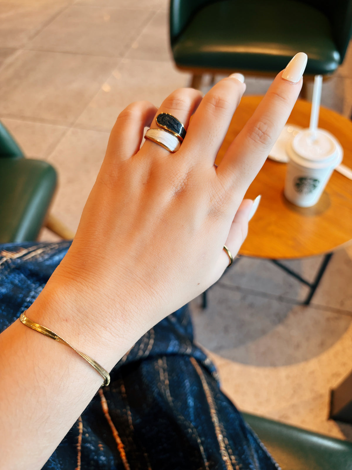Marble Enamel Open Ring