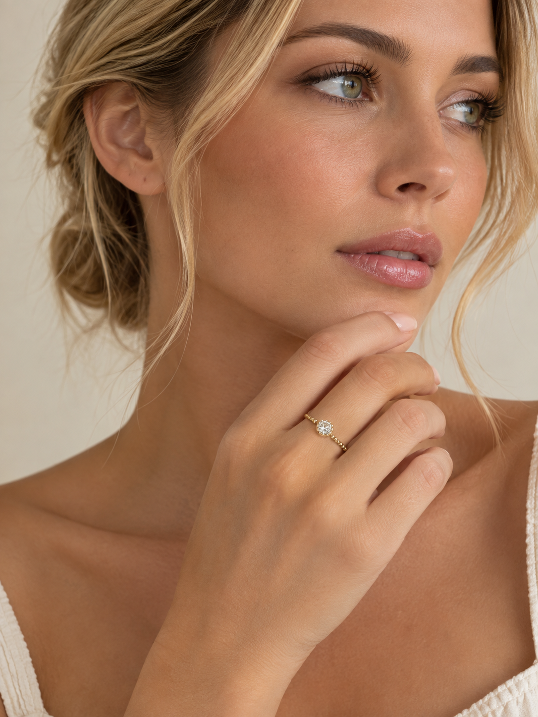 Solitaire Zircon Open Ring