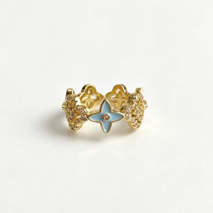 Floral Enamel Stainless Steel Ring