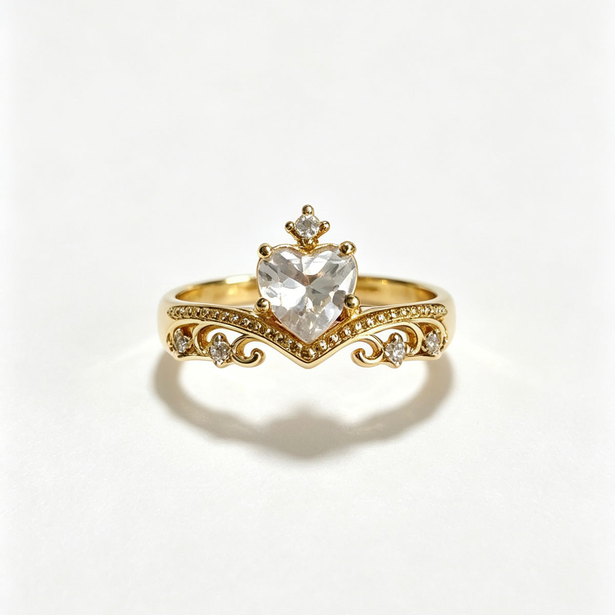 Heart CZ Tiara Ring