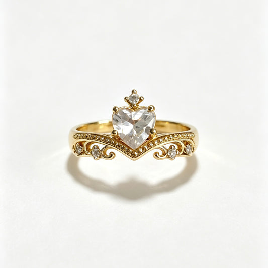 Heart CZ Tiara Ring