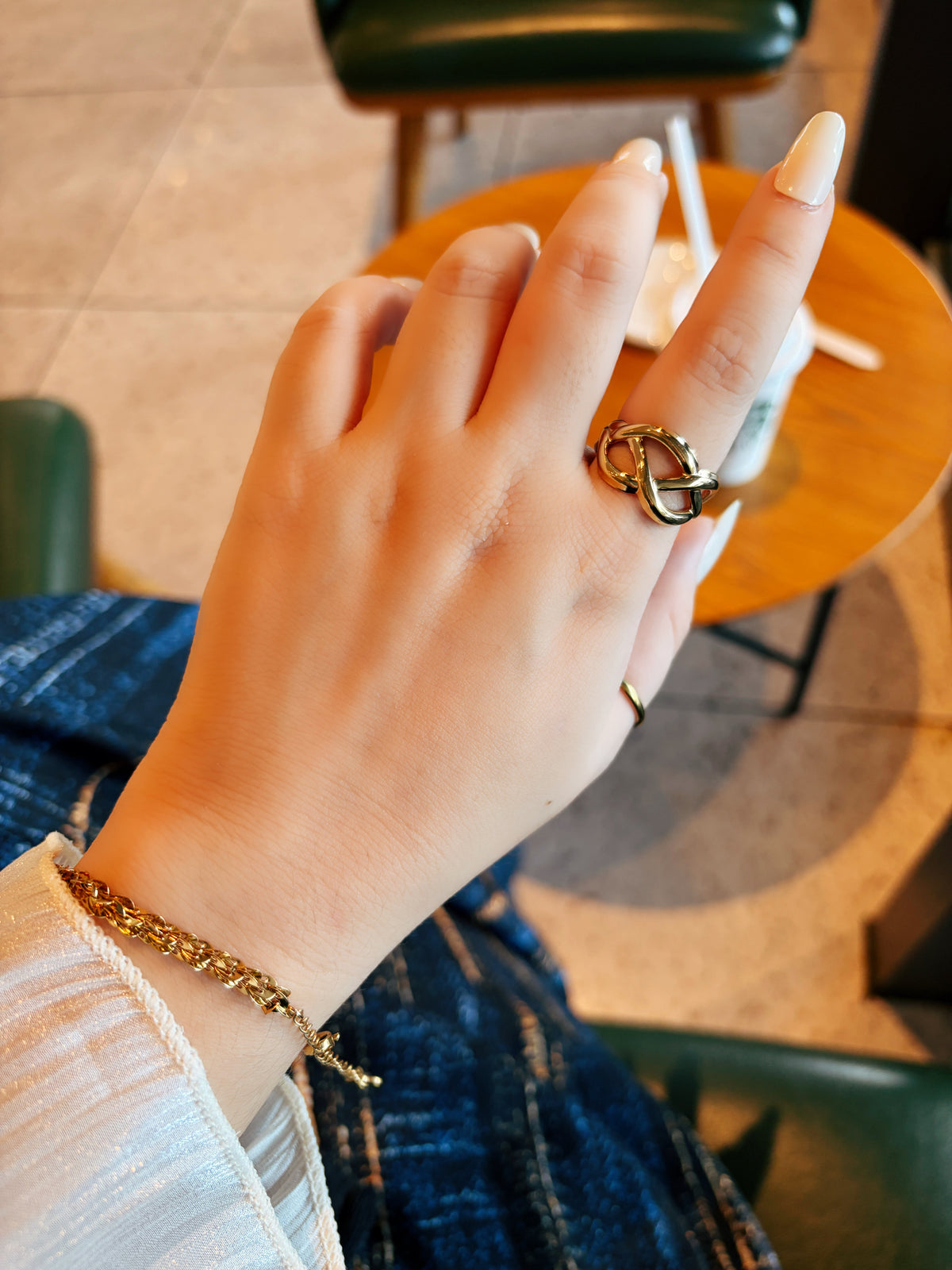 Gold Woven Open Ring