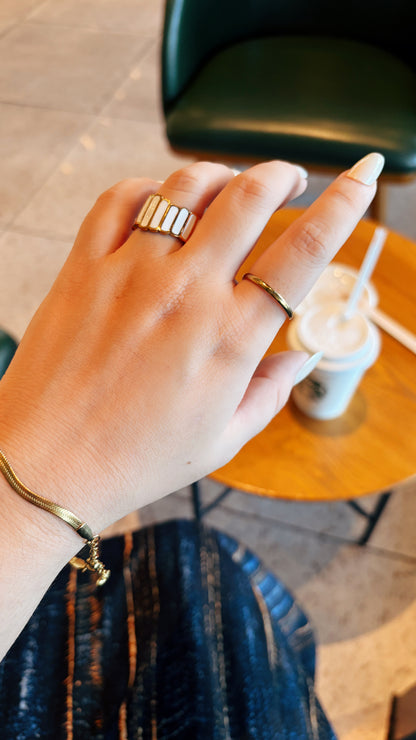 Irregular Stripe Enamel Ring