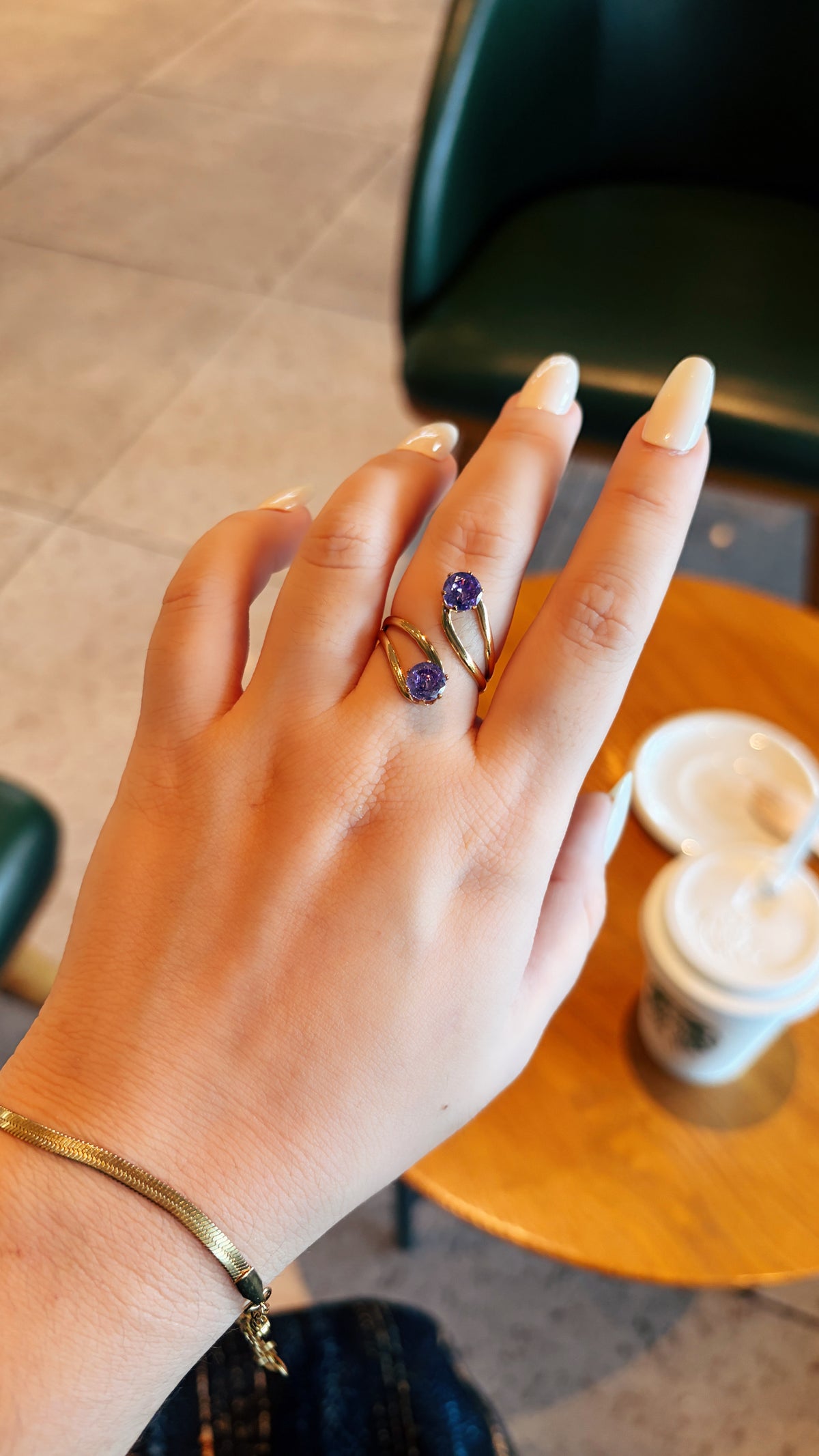 Two-Stone CZ Bypass Ring