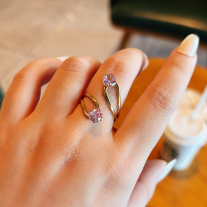 Two-Stone CZ Bypass Ring