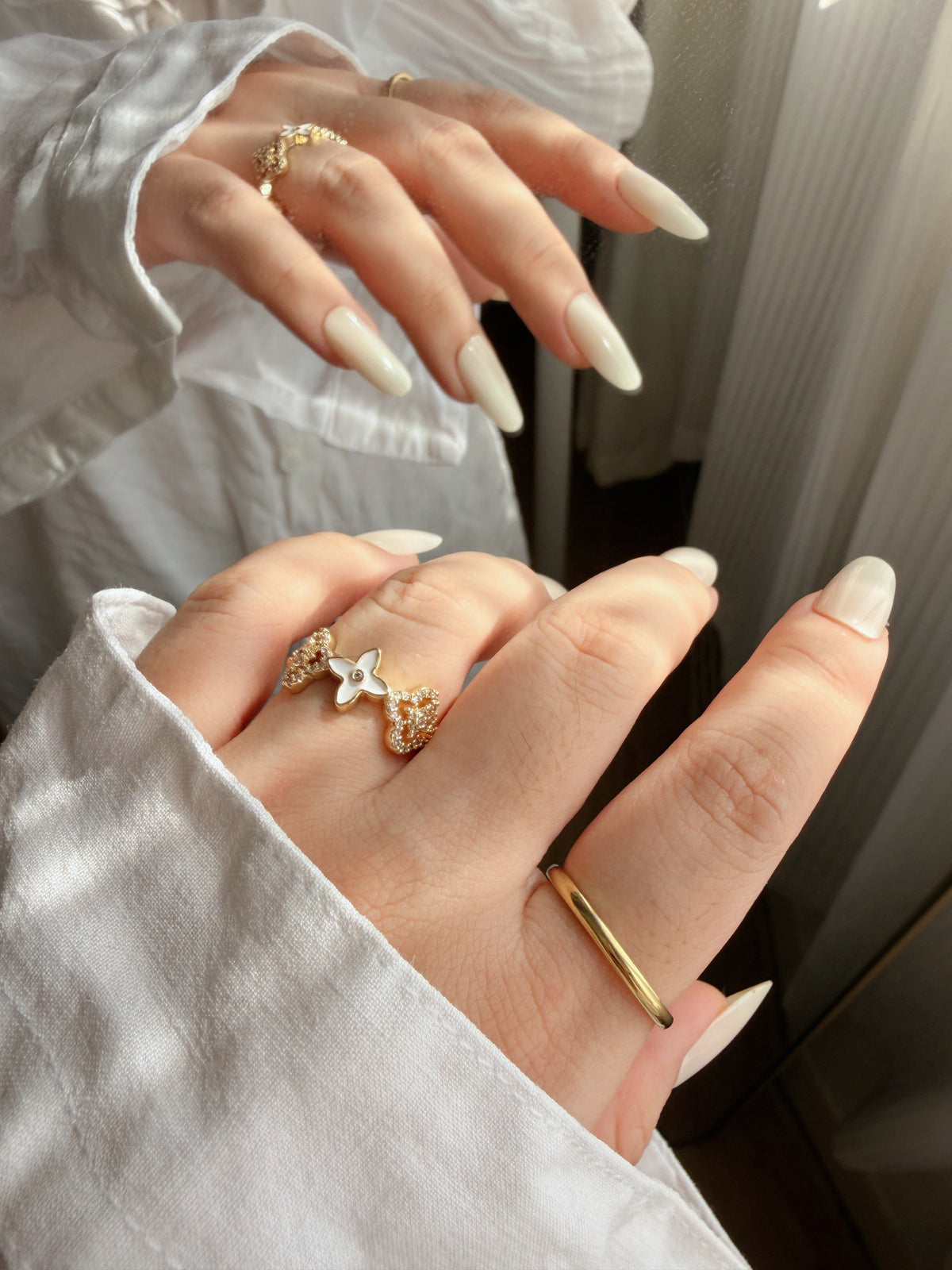 Floral Enamel Stainless Steel Ring