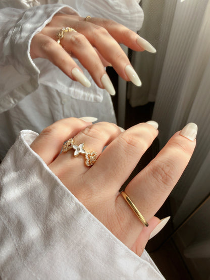 Floral Enamel Stainless Steel Ring