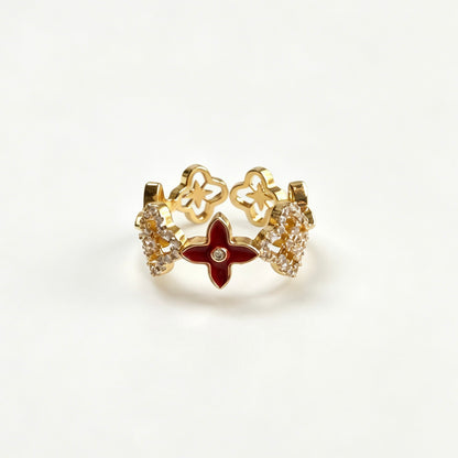 Floral Enamel Stainless Steel Ring