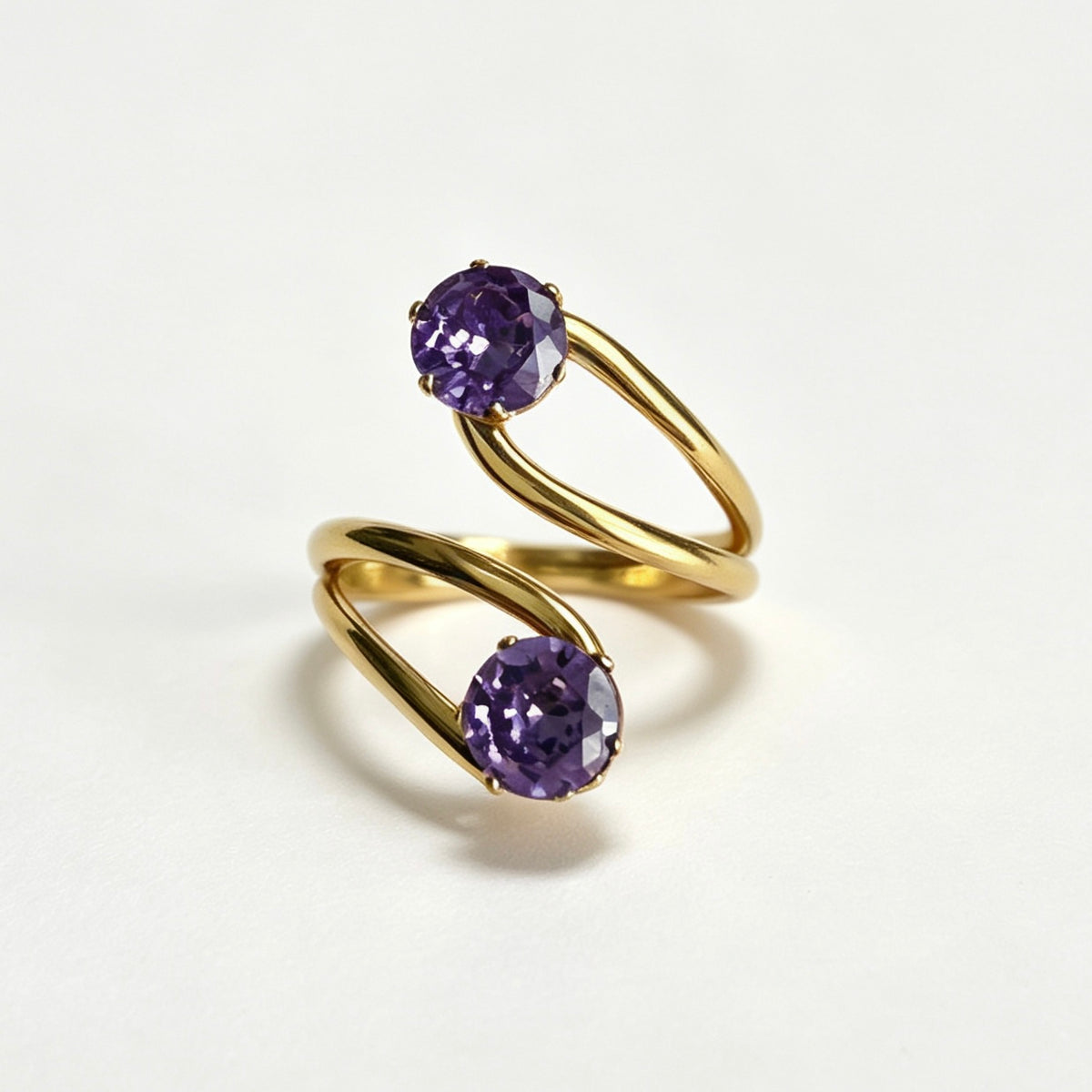 Two-Stone CZ Bypass Ring