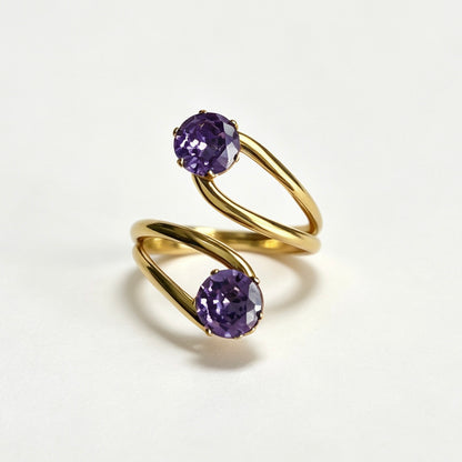 Two-Stone CZ Bypass Ring