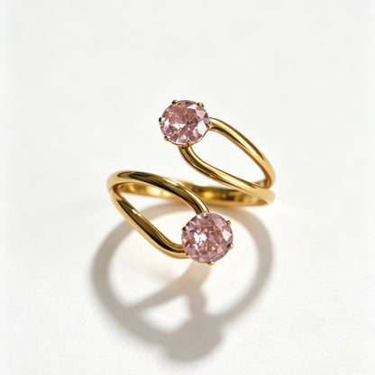 Two-Stone CZ Bypass Ring