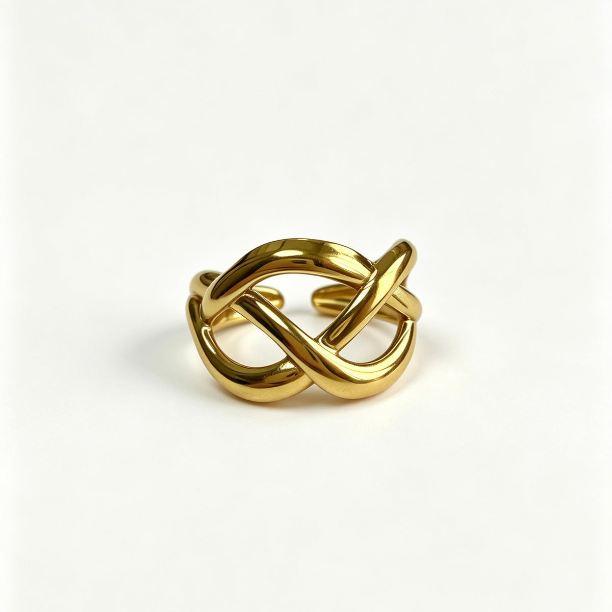 Gold Woven Open Ring