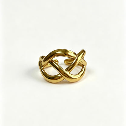 Gold Woven Open Ring