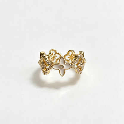 Floral Enamel Stainless Steel Ring