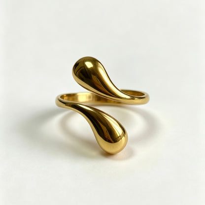 Double Waterdrop Open Ring