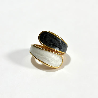 Marble Enamel Open Ring