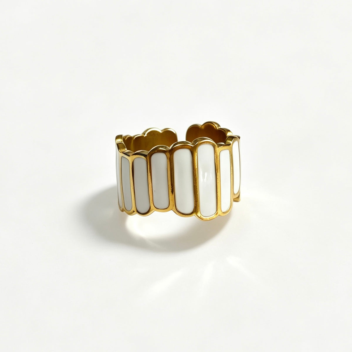 Irregular Stripe Enamel Ring