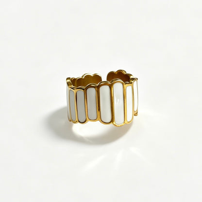 Irregular Stripe Enamel Ring