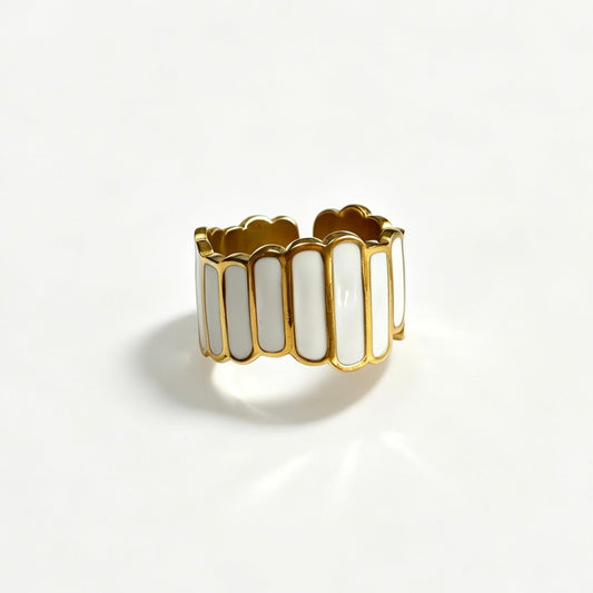 Irregular Stripe Enamel Ring