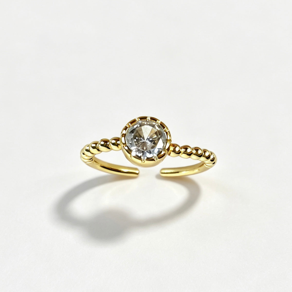 Solitaire Zircon Open Ring