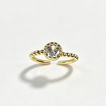 Solitaire Zircon Open Ring