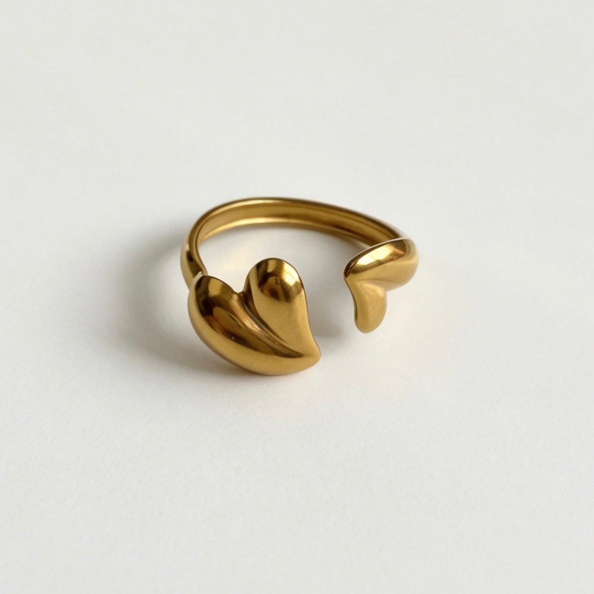 Double Heart Open Ring