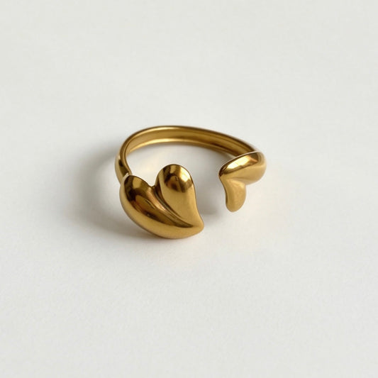 Double Heart Open Ring